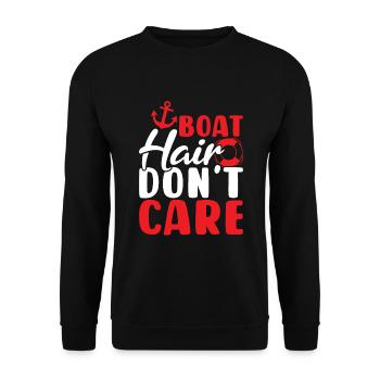 Dictons de bateau Funny Papitän Boater - Sweat-shirt Unisexe - noir - Devant - Alina (178cm) & Michal (187cm)