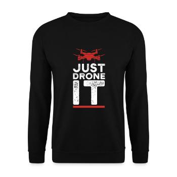 Drohne Drohnen Geschenk - Unisex Pullover - Schwarz - Vorne - Alina (178cm) & Michal (187cm)