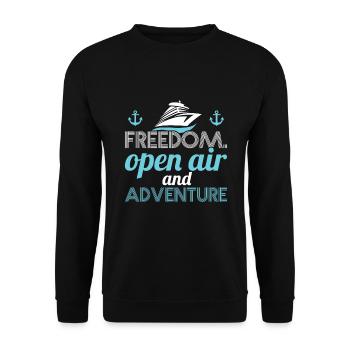 Sailing Sail Anchor Anchor Sailing Sailing Ship Boat - Unisex Sweatshirt - black - Front - Alina (178cm) & Michal (187cm)