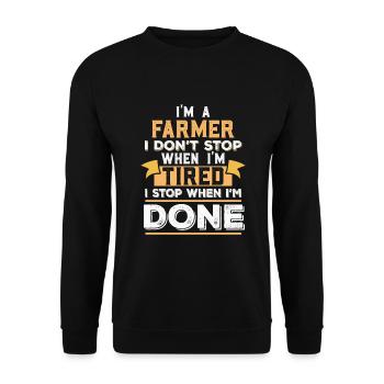 Landwirt Landwirte Landwirtschaft Bauer Sprüche - Unisex Pullover - Schwarz - Vorne - Alina (178cm) & Michal (187cm)