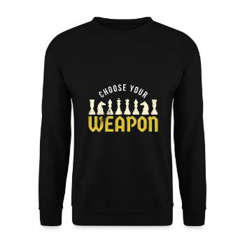 Pièce d’échecs armes d’échecs - Sweat-shirt Unisexe - noir - Devant - Alina (178cm) & Michal (187cm)