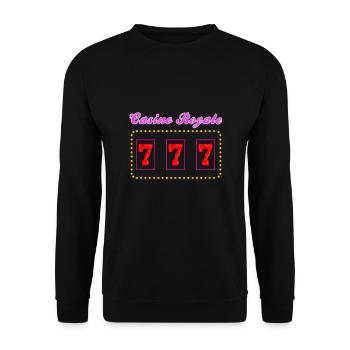 777 Casino Jackpot Symbol - Unisex Sweatshirt - black - Front - Alina (178cm) & Michal (187cm)