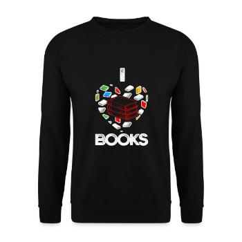 Book lovers Reading makes you strong Bookworm Books - Unisex Sweatshirt - black - Front - Alina (178cm) & Michal (187cm)