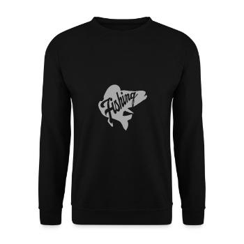 Angeln Angler Zander - Unisex Pullover - Schwarz - Vorne - Alina (178cm) & Michal (187cm)