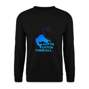 Zander fishing - Unisex Sweatshirt - black - Front - Alina (178cm) & Michal (187cm)