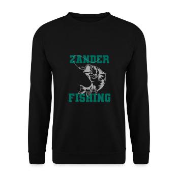 Zander Angler - Unisex Sweatshirt - black - Front - Alina (178cm) & Michal (187cm)