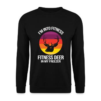 Deer Hunting Passion Gift Wild Animal - Unisex Sweatshirt - black - Front - Alina (178cm) & Michal (187cm)