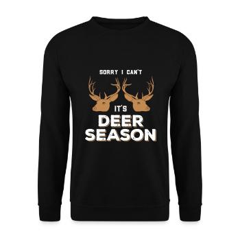 Drôle de cerf saison chasseur cadeaux - Sweat-shirt Unisexe - noir - Devant - Alina (178cm) & Michal (187cm)