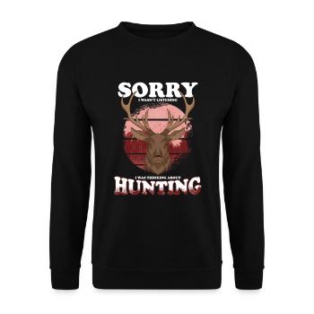 Chasseur Chasse au Cerf Dicton Chasse au Cerf Élaphe - Sweat-shirt Unisexe - noir - Devant - Alina (178cm) & Michal (187cm)