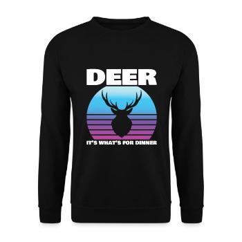 Jagen Jäger Hirsch Jagen Jagen Sprüche - Unisex Pullover - Schwarz - Vorne - Alina (178cm) & Michal (187cm)