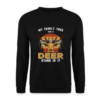 Hunter Sayings Hunting Deer Hunting - Unisex Sweatshirt - black - Front - Alina (178cm) & Michal (187cm)