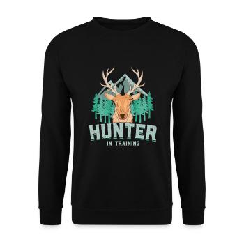 Hunting Hunter Training - Trraining - Unisex Sweatshirt - black - Front - Alina (178cm) & Michal (187cm)