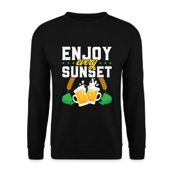 Beer Sunset Beer Vintage - Unisex Sweatshirt - black - Front - Alina (178cm) & Michal (187cm)