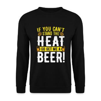 Hol mir ein Bier - Unisex Pullover - Schwarz - Vorne - Alina (178cm) & Michal (187cm)