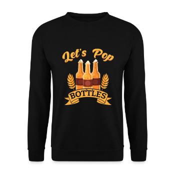 Open Beer - Unisex Sweatshirt - black - Front - Alina (178cm) & Michal (187cm)