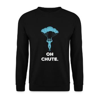 Fallschirmspringen lustiger Spruch Geschenk witzig - Unisex Pullover - Schwarz - Vorne - Alina (178cm) & Michal (187cm)