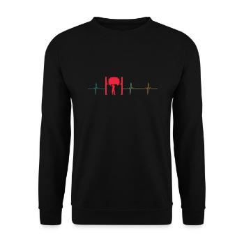 Heartbeat Automotive Mechatronics Technician Car Mechanic - Unisex Sweatshirt - black - Front - Alina (178cm) & Michal (187cm)