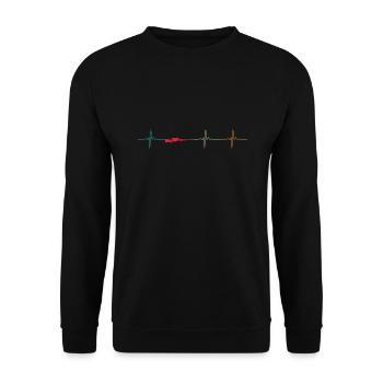 Heartbeat Herzschlag Shirt Sniper Awp - Unisex Sweatshirt - black - Front - Alina (178cm) & Michal (187cm)