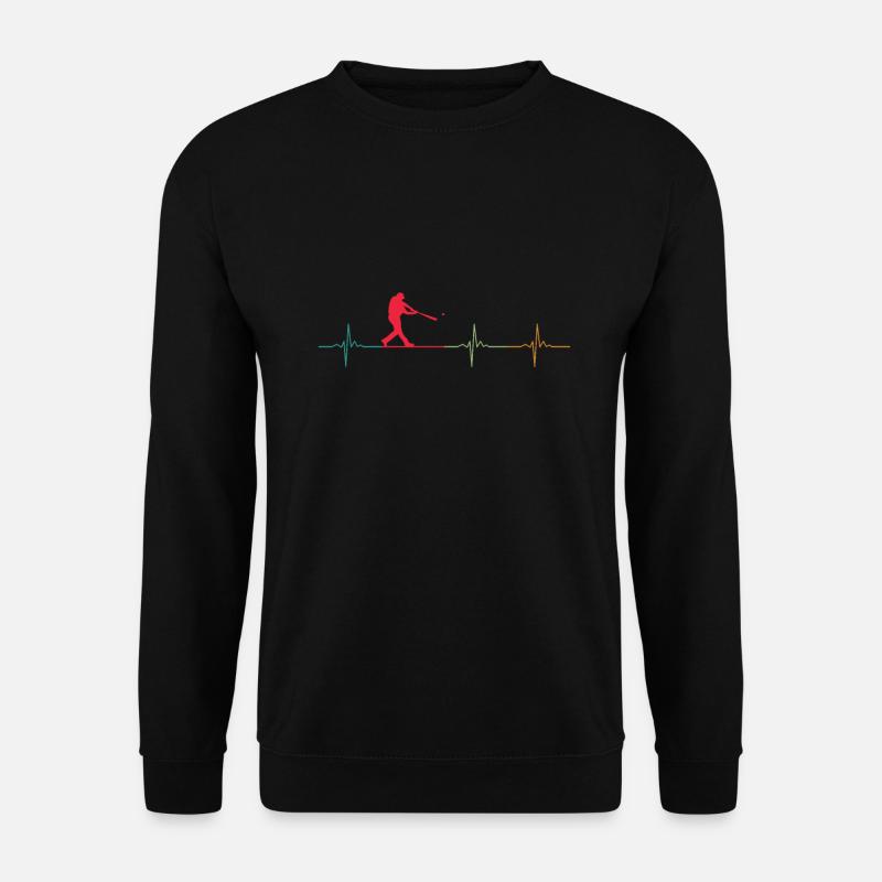 Baseball Baseball Herzschlag - Unisex Pullover - Schwarz