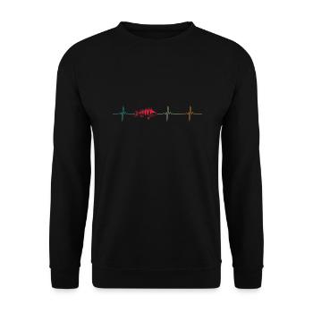 Battement de cœur pour la perche et les poissons prédateurs - Sweat-shirt Unisexe - noir - Devant - Alina (178cm) & Michal (187cm)