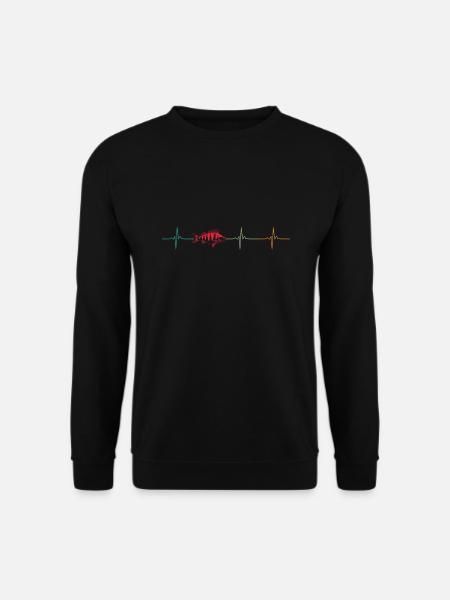 Herzschlag für Barsche und Raubfische - Unisex Pullover - Schwarz
