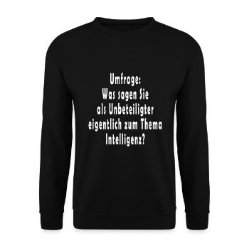 Intelligenz und unbeteiligt - Unisex Pullover - Schwarz - Vorne - Alina (178cm) & Michal (187cm)