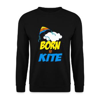 Kite Flying Kite Flying Wind Autumn Gift - Unisex Sweatshirt - black - Front - Alina (178cm) & Michal (187cm)