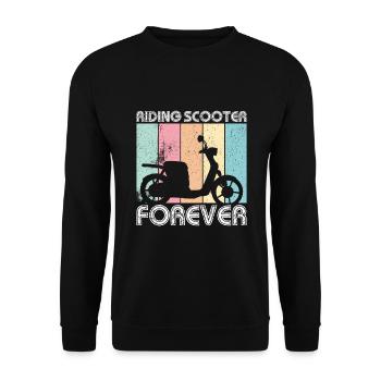 Roller Motorroller Spruch lustig - Unisex Pullover - Schwarz - Vorne - Alina (178cm) & Michal (187cm)
