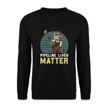 Welder Welding Welding Retro - Unisex Sweatshirt - black - Front - Alina (178cm) & Michal (187cm)