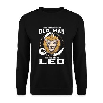 Zodiac Leo Gift Idea - Unisex Sweatshirt - black - Front - Alina (178cm) & Michal (187cm)