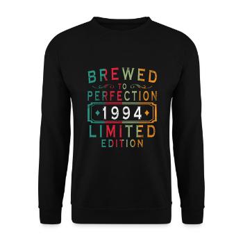 1994 Vintage Vintage 30 ans Anniversaire - Sweat-shirt Unisexe - noir - Devant - Alina (178cm) & Michal (187cm)