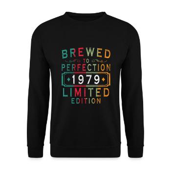 45 ans Anniversaire Millésime 1979 - Sweat-shirt Unisexe - noir - Devant - Alina (178cm) & Michal (187cm)