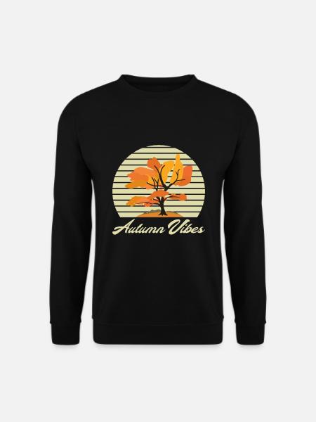 Herbst Anfang ,Laub Blätter, Herbst - Unisex Pullover - Schwarz