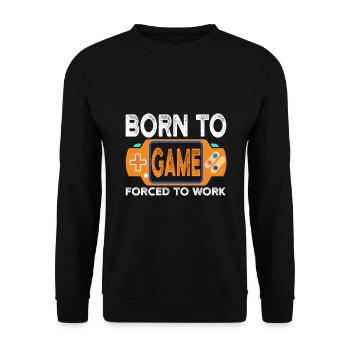 Gamer Game Gamerin Zocker Zocken Gamen Arbeit - Unisex Pullover - Schwarz - Vorne - Alina (178cm) & Michal (187cm)