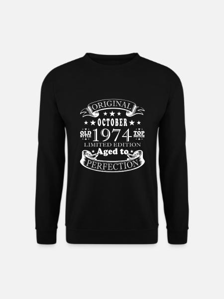 1974 October 1974 Birthday October 1974 Original - Unisex Sweatshirt - black