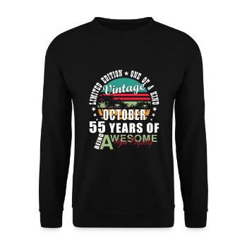 55e anniversaire, octobre 1969, 55e anniversaire - Sweat-shirt Unisexe - noir - Devant - Alina (178cm) & Michal (187cm)