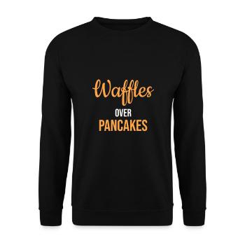 Waffles over pancakes - Unisex Sweatshirt - black - Front - Alina (178cm) & Michal (187cm)