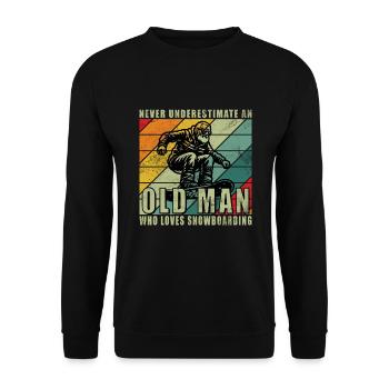 Old man Snow Snowboard - Unisex Pullover - Schwarz - Vorne - Alina (178cm) & Michal (187cm)