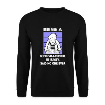 Programmierer Informatiker Freundin Geschenk Nerd - Unisex Pullover - Schwarz - Vorne - Alina (178cm) & Michal (187cm)