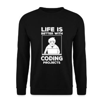 Programmer Computer Scientist Geek Funny Saying - Unisex Sweatshirt - black - Front - Alina (178cm) & Michal (187cm)