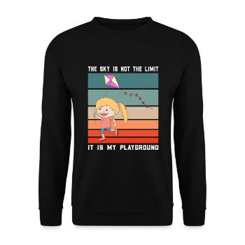 Kite Flying Kite Flying Retro Gift - Unisex Sweatshirt - black - Front - Alina (178cm) & Michal (187cm)