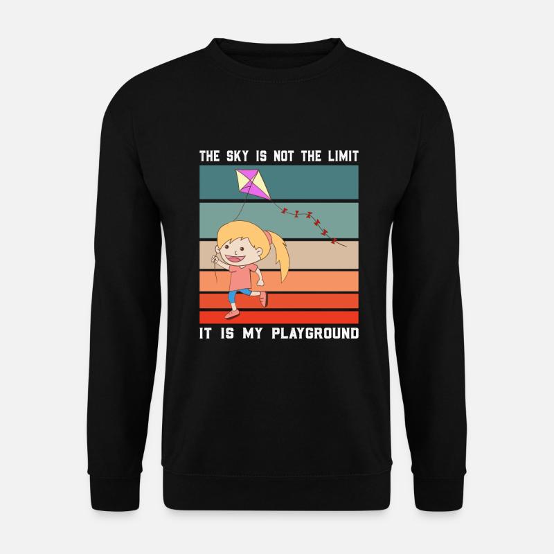 Drachenfliegen Drachensteigen Retro Geschenk - Unisex Pullover - Schwarz