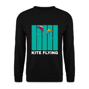 Drachenfliegen Spruch Drachensteigen Geschenk - Unisex Pullover - Schwarz - Vorne - Alina (178cm) & Michal (187cm)