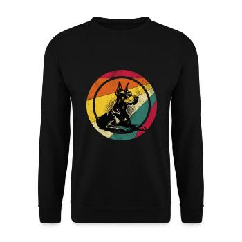 Hund Dobermann - Unisex Pullover - Schwarz - Vorne - Alina (178cm) & Michal (187cm)