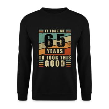 65. Geburtstag 65. Jahrestag 65 Jahre 65. Jubiläum - Unisex Pullover - Schwarz - Vorne - Alina (178cm) & Michal (187cm)