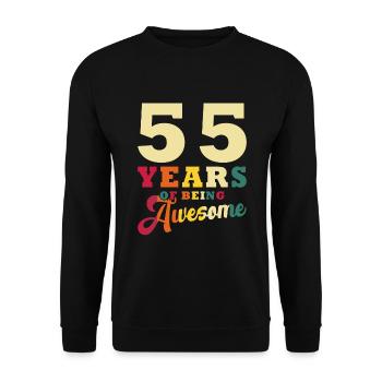55 Years Of Being Awesome - Unisex Sweatshirt - black - Front - Alina (178cm) & Michal (187cm)