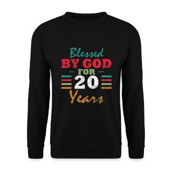 20. Geburtstag Geschenk 20 Jahre Spruch - Unisex Pullover - Schwarz - Vorne - Alina (178cm) & Michal (187cm)