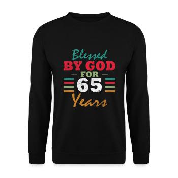 65th Birthday 65 Years Anniversary 65 Number 65 - Unisex Sweatshirt - black - Front - Alina (178cm) & Michal (187cm)