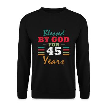 45 anniversaire disant 45 ans cadeau - Sweat-shirt Unisexe - noir - Devant - Alina (178cm) & Michal (187cm)