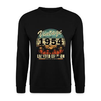 1954 Vintage - Birthday Gift 1954 Retro 1954 - Unisex Sweatshirt - black - Front - Alina (178cm) & Michal (187cm)